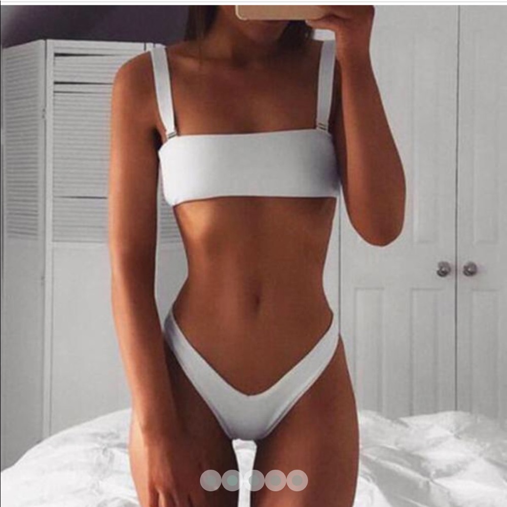 White bandeau bikini set